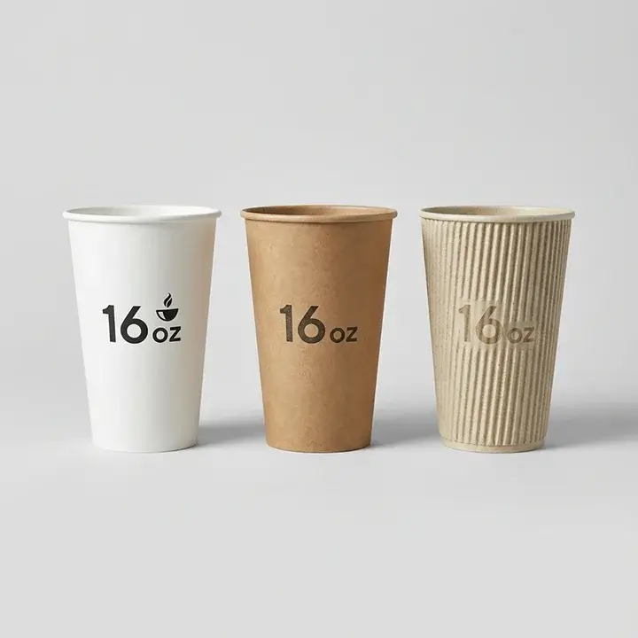 16 oz paper cups suitable for smoothies and large coffees