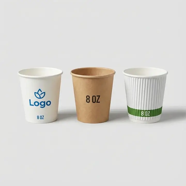 8 oz paper cups ideal for coffee or tea