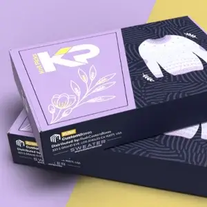 Instagram post featuring custom apparel packaging box design