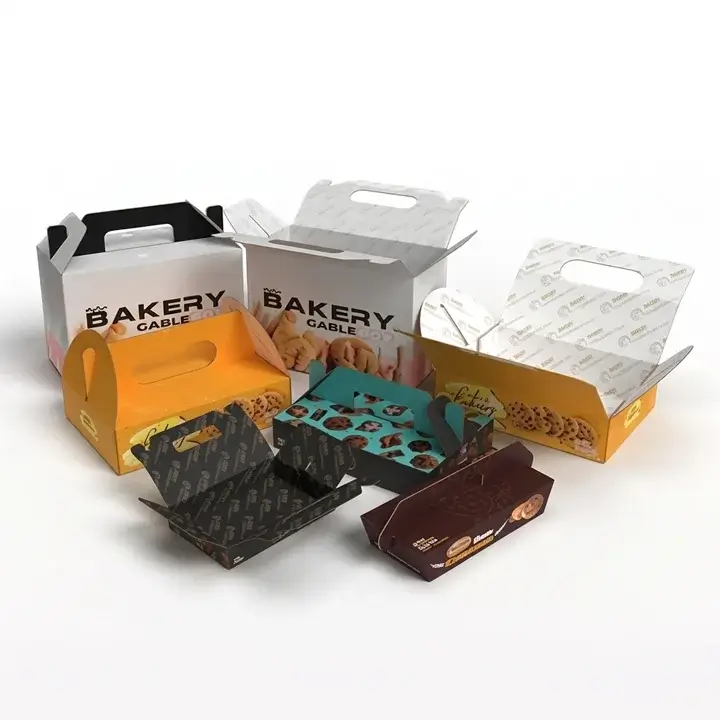 Bakery gable boxes with handles for easy carrying