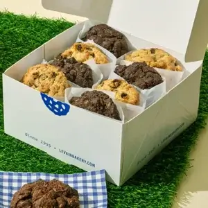 Instagram post showing bakery packaging box design for cakes and pastries