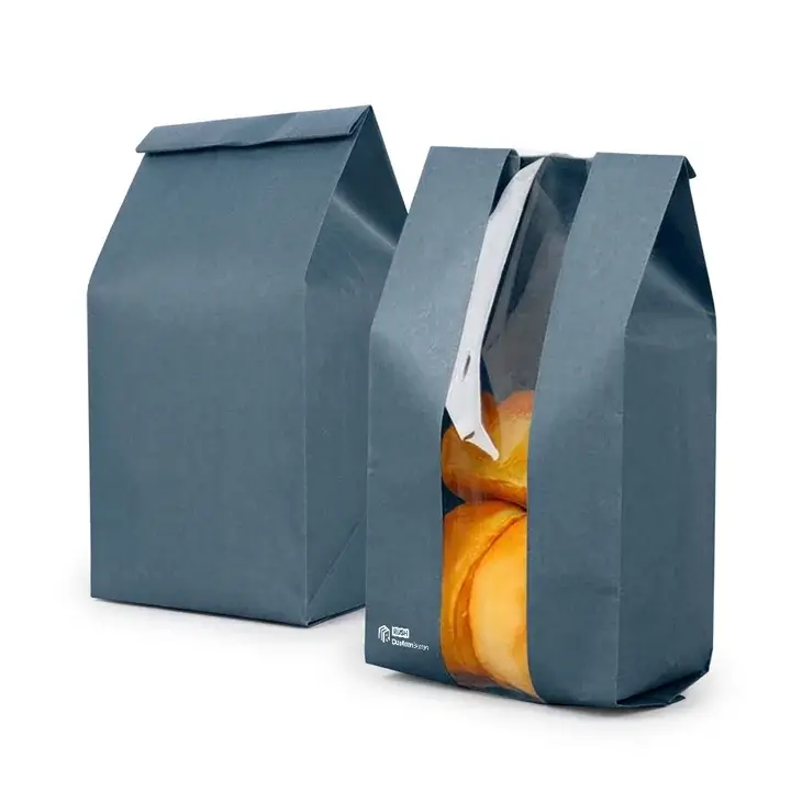 Bakery paper bags with window for food packaging display