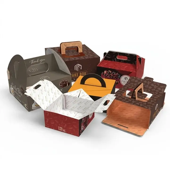 Cake boxes with handles for easy carrying