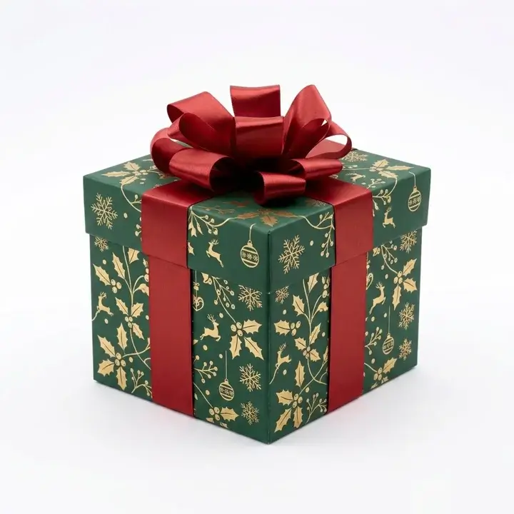 Festive Christmas gift packaging box