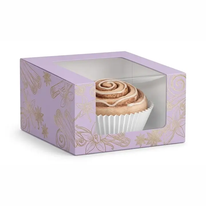 Cinnamon roll box for fresh baked goods