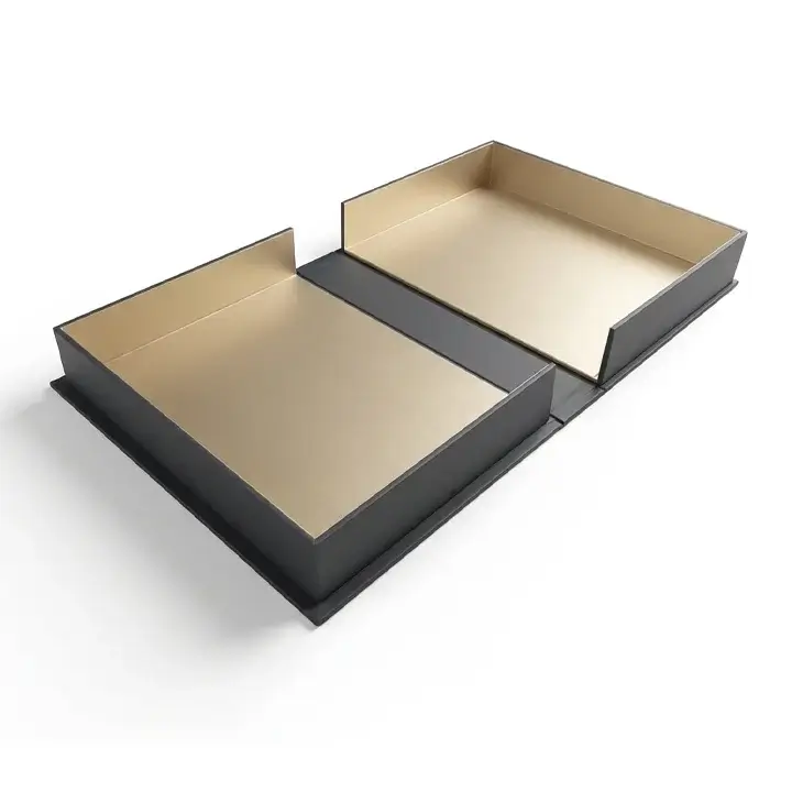 Custom clamshell rigid boxes with luxury matte finish and flip top lid