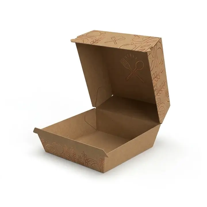 Clamshell style container for takeout meals