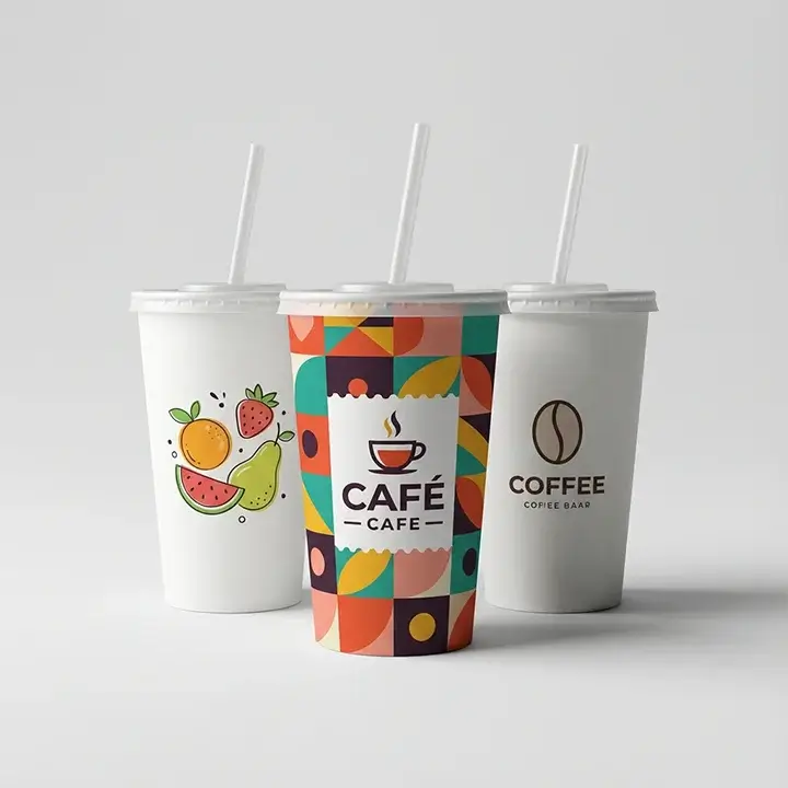 Cold drink paper cups suitable for chilled beverages