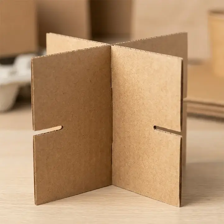 Interlocking corrugated cross partitions for glass and fragile item protection