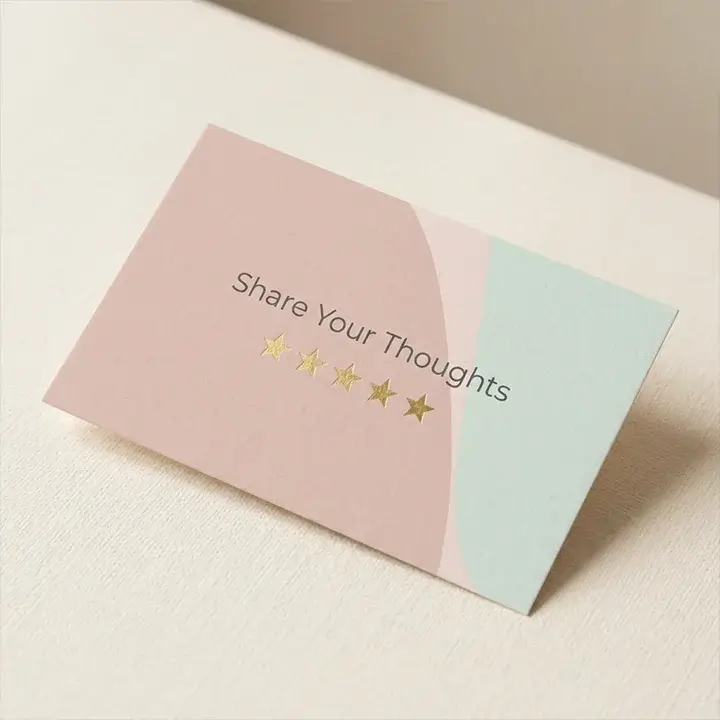 Professional review request cards to increase customer feedback