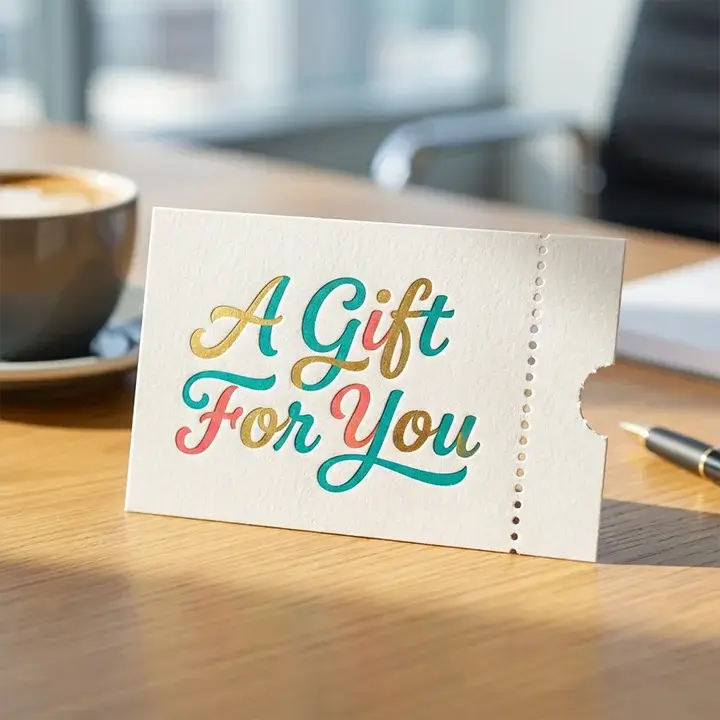 Promotional discount and coupon cards for repeat customer purchases