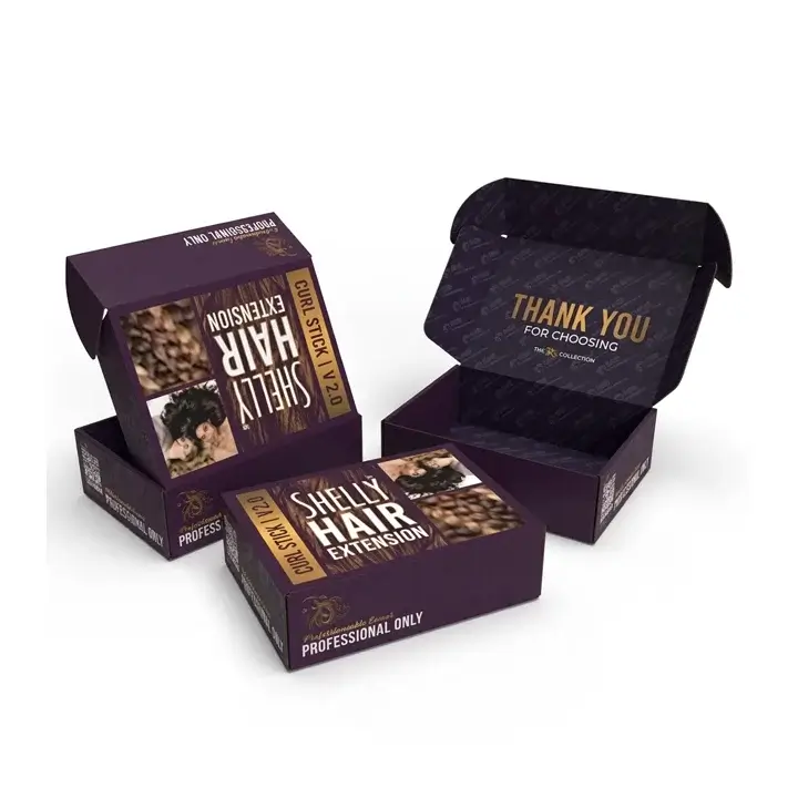 Hair extension packaging boxes