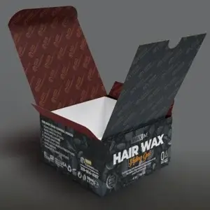 Instagram post showing hair wax packaging box design