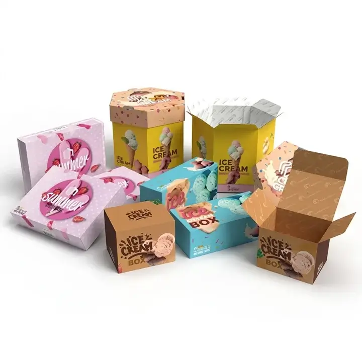 Ice cream boxes for frozen dessert packaging