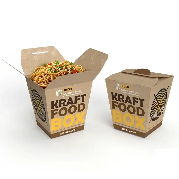 Natural kraft containers for takeout meals