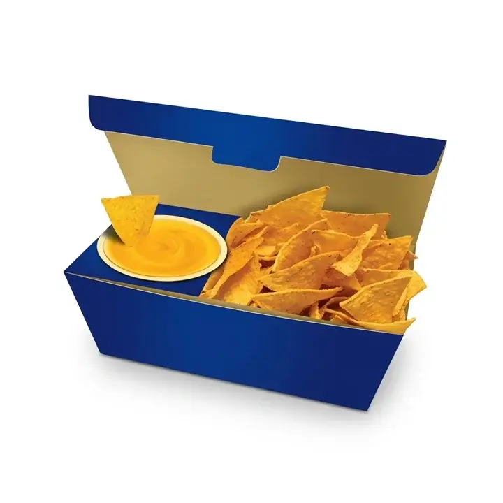 Box designed for serving nachos and sides
