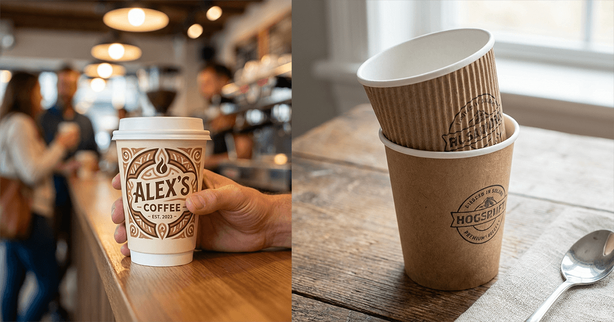Custom 12 oz Paper Cups with Logo | Fast Bulk Printing | RCB