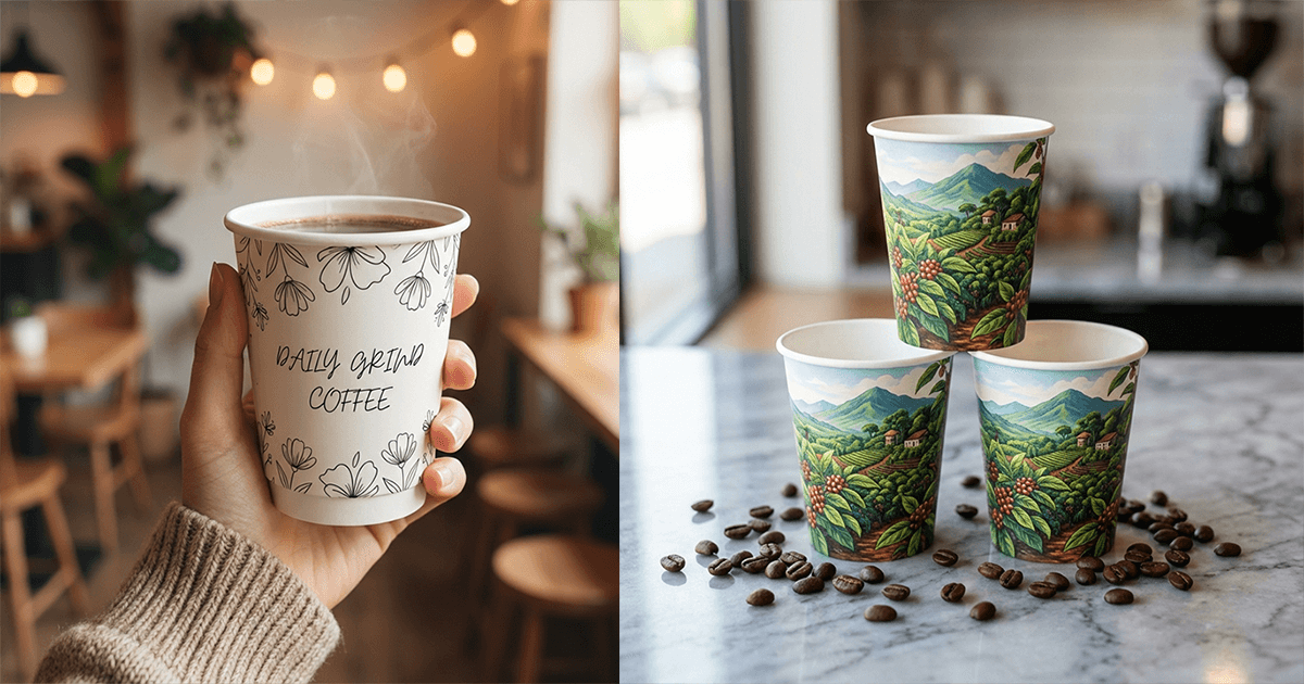 Custom 8 oz Paper Cups with Logo | Fast Shipping | RCB