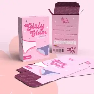Instagram post featuring lingerie panty packaging box design