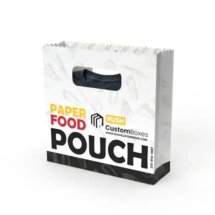 Paper pouch for snacks and light meals