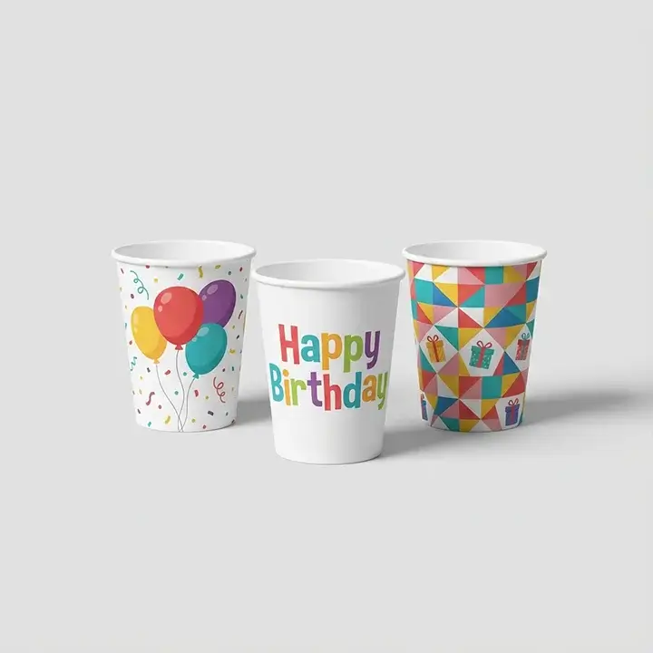 Colorful party paper cups