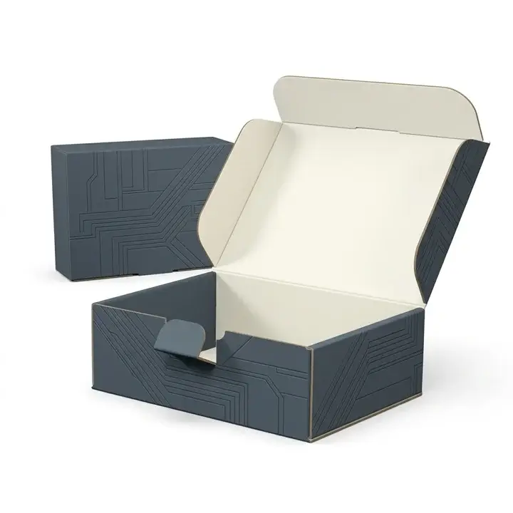 Roll end tuck top boxes for secure mailing