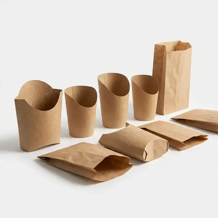 Paper wrap pockets and sleeves for food packaging