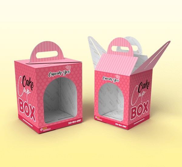 Single Cupcake Box with Window and Handle