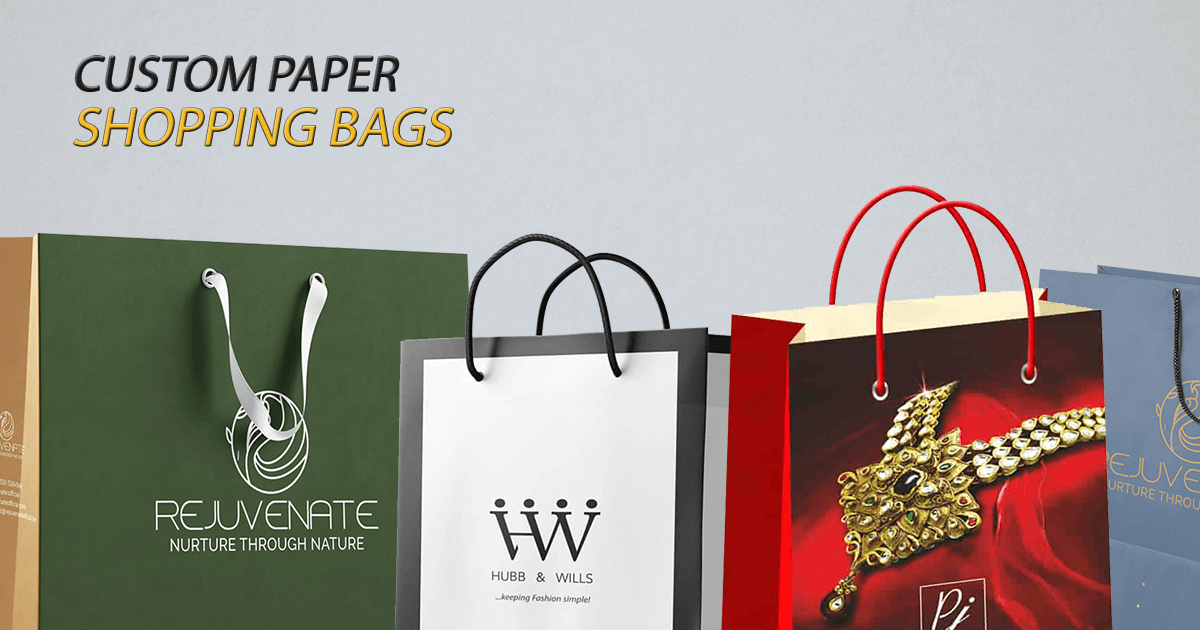 Custom Printed Paper Shopping Bags RushCustomBoxes