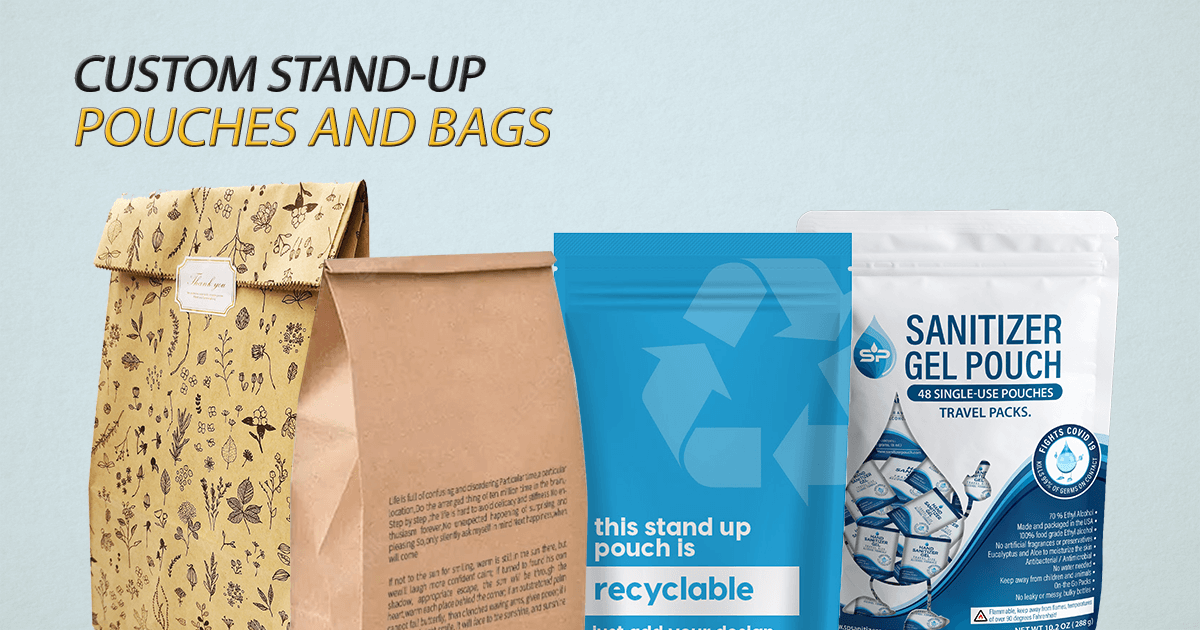 Custom StandUp Pouches and Bags RushCustomBoxes