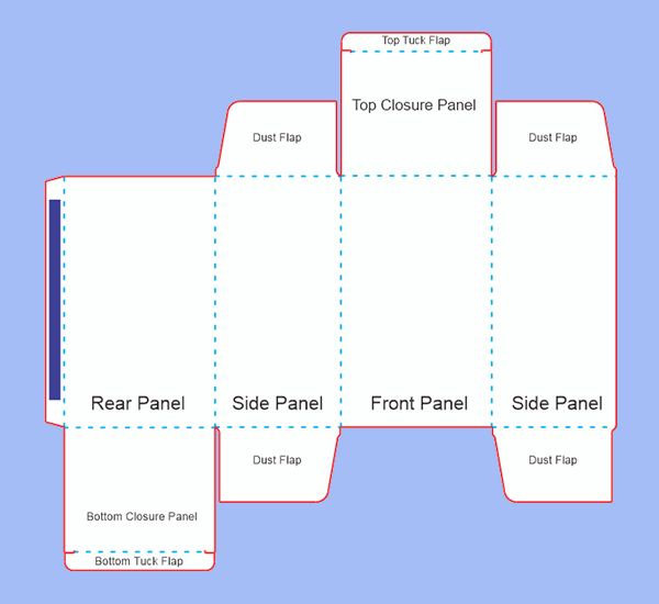 Reverse Tuck End Box Dieline Template