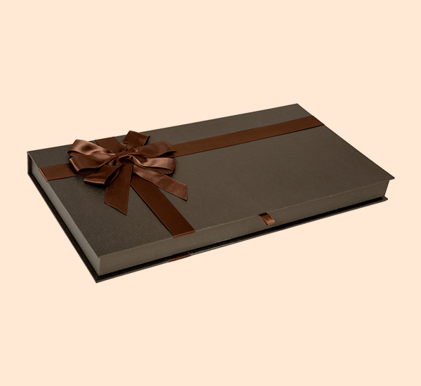 Rigid Book Style Box with Ribbon