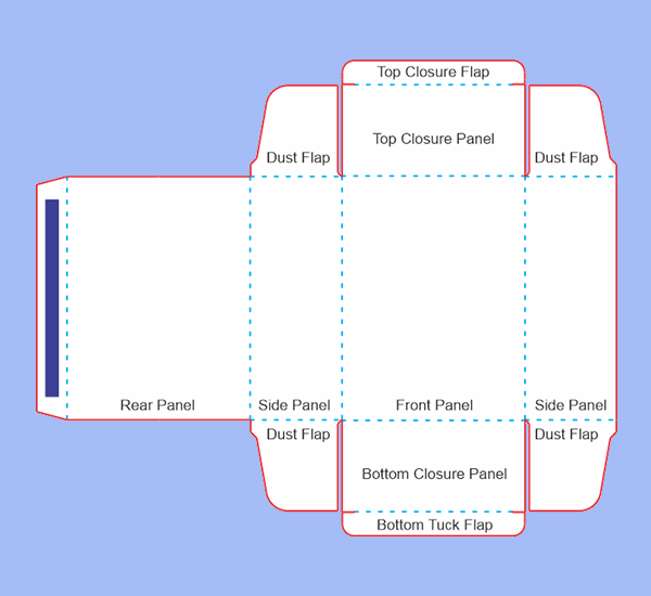 Straight Tuck Box Dieline Template